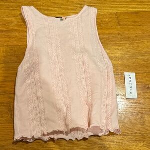 PacSun Light Pink Textured Tank Top